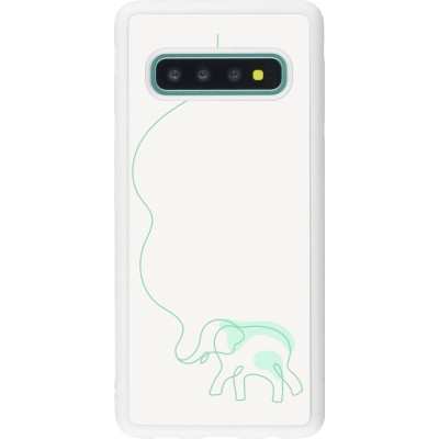 Coque Samsung Galaxy S10 - Silicone rigide blanc Spring 23 baby elephant