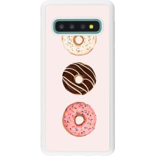 Coque Samsung Galaxy S10 - Silicone rigide blanc Spring 23 donuts