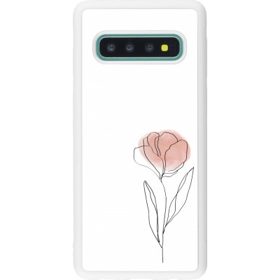 Coque Samsung Galaxy S10 - Silicone rigide blanc Spring 23 minimalist flower