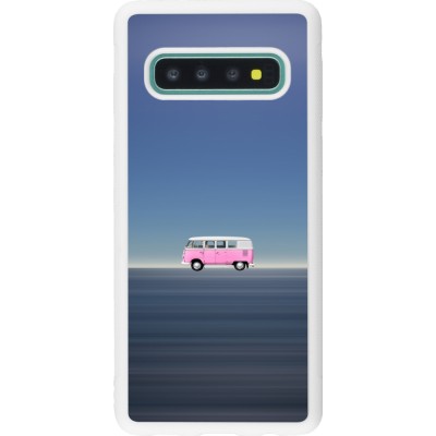 Coque Samsung Galaxy S10 - Silicone rigide blanc Spring 23 pink bus