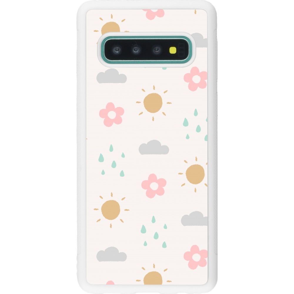 Coque Samsung Galaxy S10 - Silicone rigide blanc Spring 23 weather