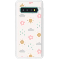 Coque Samsung Galaxy S10 - Silicone rigide blanc Spring 23 weather