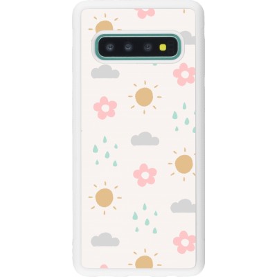 Coque Samsung Galaxy S10 - Silicone rigide blanc Spring 23 weather