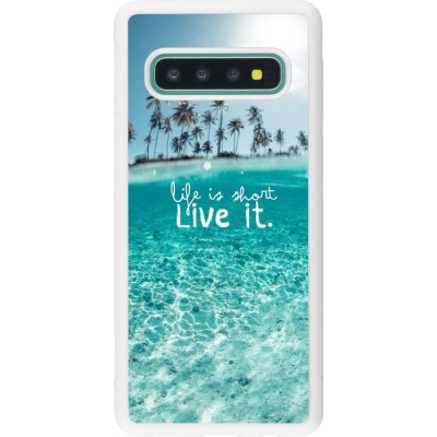 Coque Samsung Galaxy S10 - Silicone rigide blanc Summer 18 24