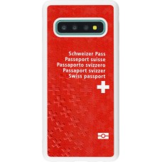 Coque Samsung Galaxy S10 - Silicone rigide blanc Swiss Passport