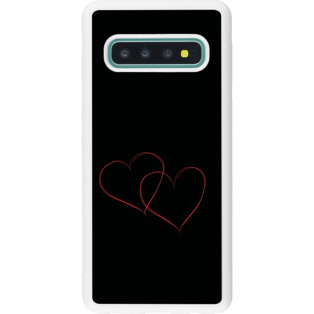 Coque Samsung Galaxy S10 - Silicone rigide blanc Valentine 2023 attached heart