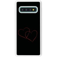 Coque Samsung Galaxy S10 - Silicone rigide blanc Valentine 2023 attached heart