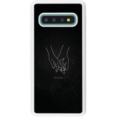 Coque Samsung Galaxy S10 - Silicone rigide blanc Valentine 2023 hands forever