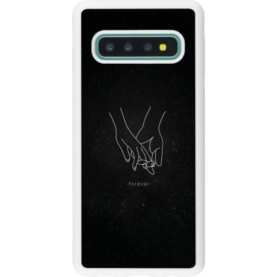 Coque Samsung Galaxy S10 - Silicone rigide blanc Valentine 2023 hands forever