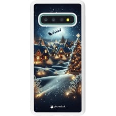 Coque Samsung Galaxy S10 - Silicone rigide blanc Noël 2023 Christmas is Coming