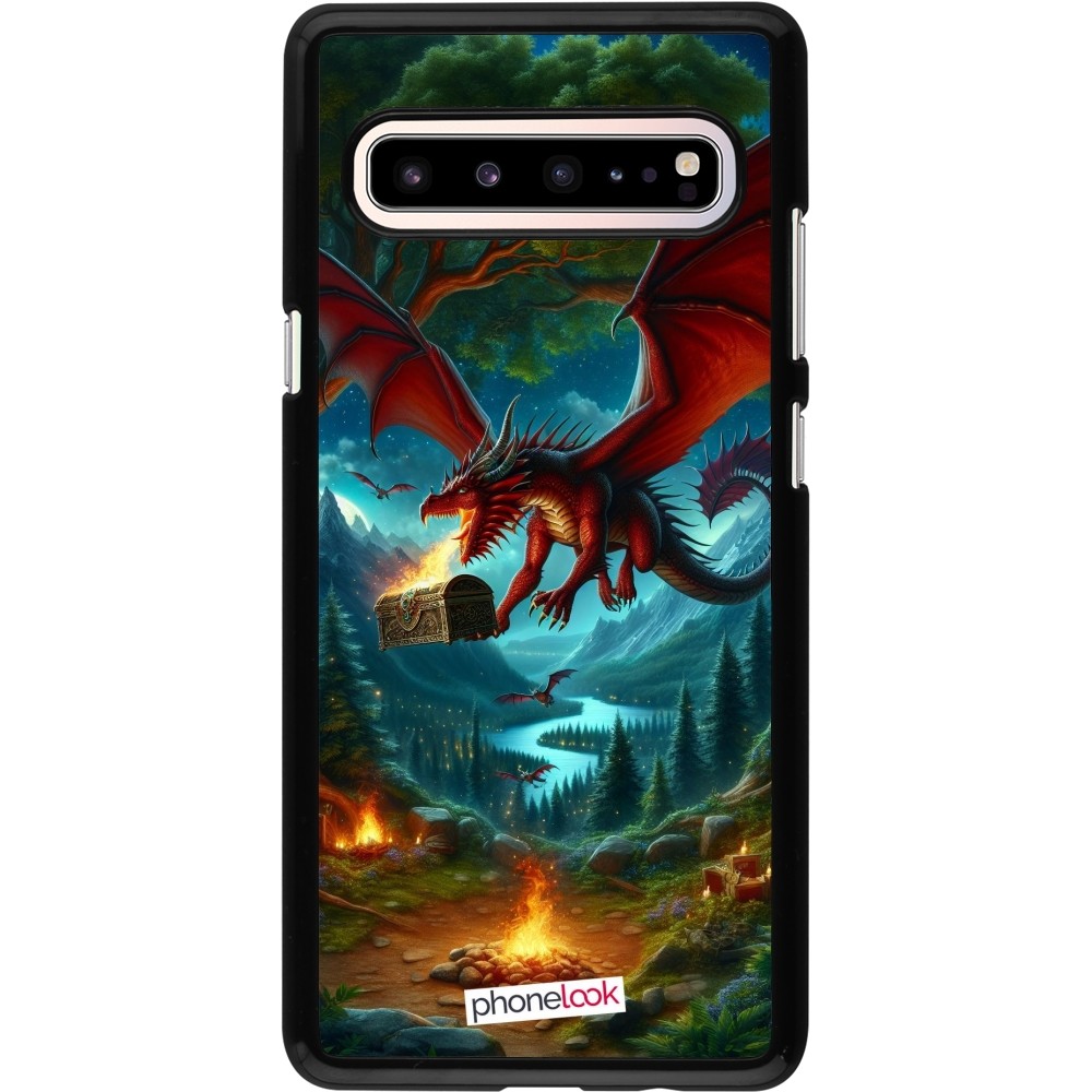 Coque Samsung Galaxy S10 5G - Dragon Volant Forêt Trésor