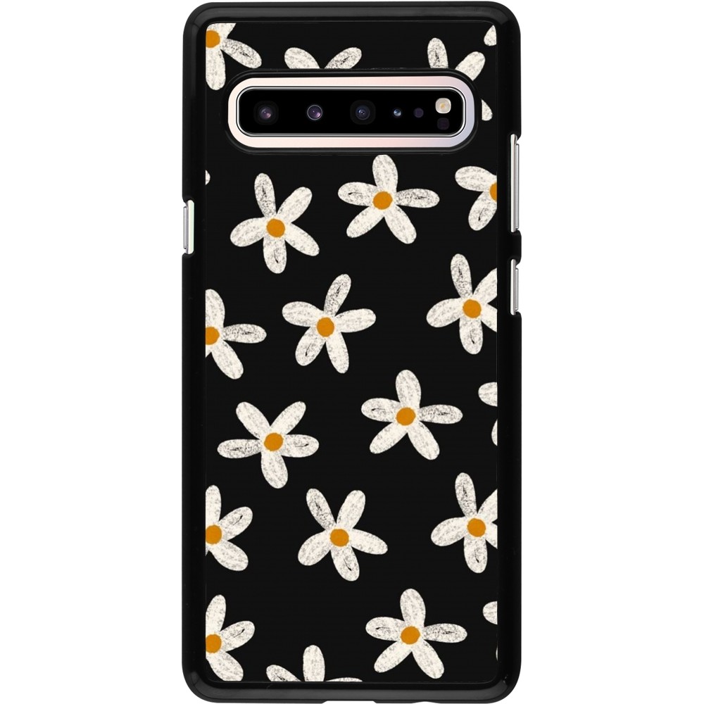 Coque Samsung Galaxy S10 5G - Easter 2024 white on black flower