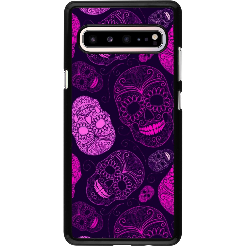 Coque Samsung Galaxy S10 5G - Halloween 2023 pink skulls