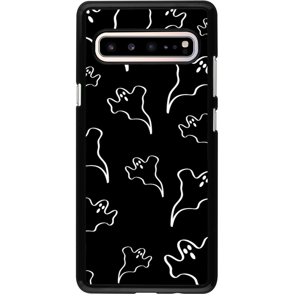 Coque Samsung Galaxy S10 5G - Halloween 2024 black and white ghosts