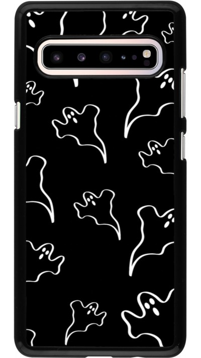 Coque Samsung Galaxy S10 5G - Halloween 2024 black and white ghosts