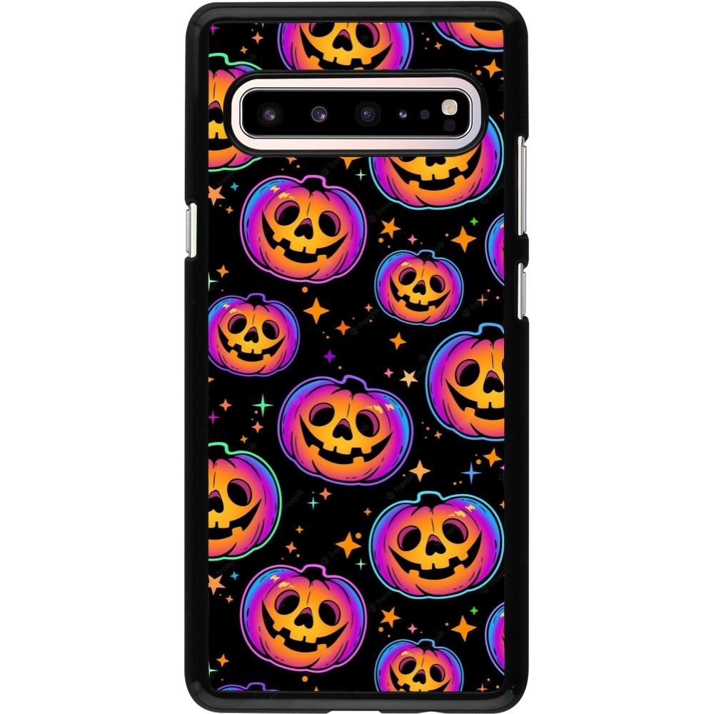 Coque Samsung Galaxy S10 5G - Halloween 2024 rainbow pumpkins