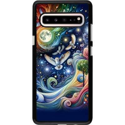 Coque Samsung Galaxy S10 5G - hibou volant floral