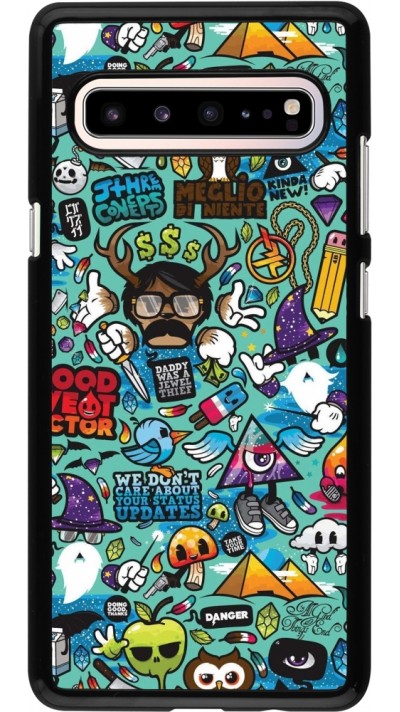 Coque Samsung Galaxy S10 5G - Mixed Cartoons Turquoise