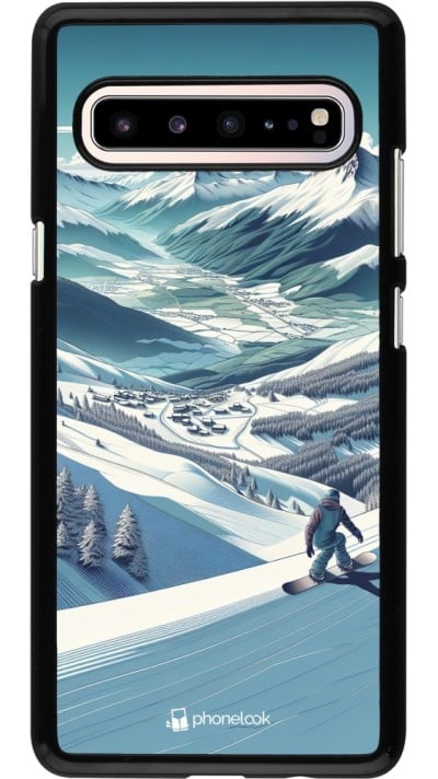 Coque Samsung Galaxy S10 5G - Snowboarder Montagne