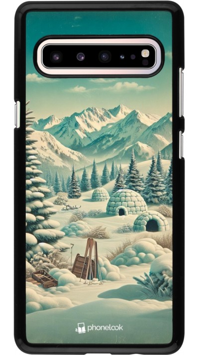 Coque Samsung Galaxy S10 5G - Vintage Snowy Mountain Igloo