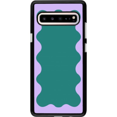 Coque Samsung Galaxy S10 5G - Wavy Rectangle Green Purple