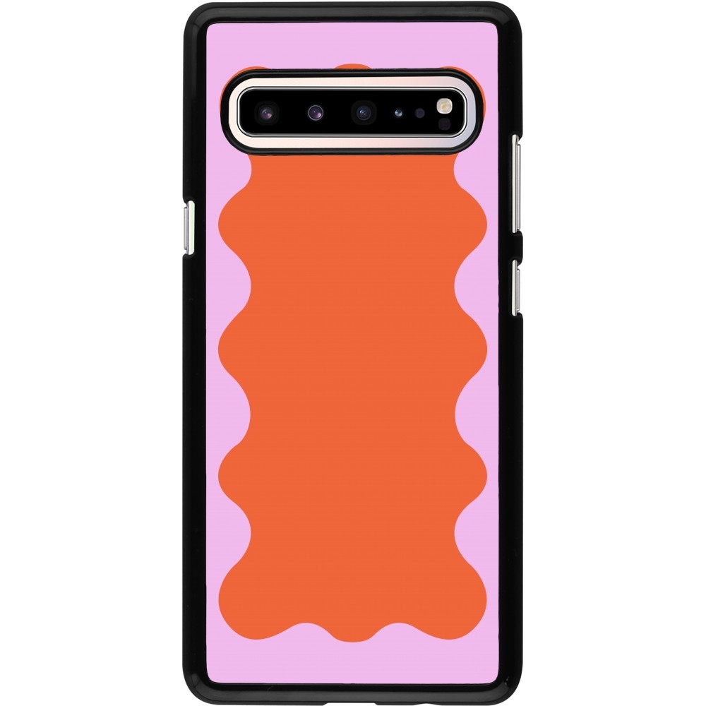 Coque Samsung Galaxy S10 5G - Wavy Rectangle Orange Pink