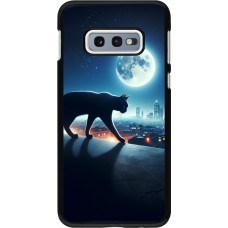 Coque Samsung Galaxy S10e - Chat noir sous la pleine lune