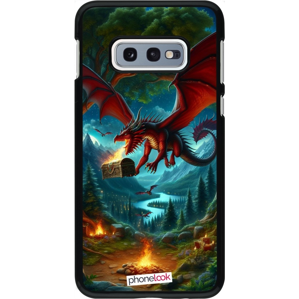 Coque Samsung Galaxy S10e - Dragon Volant Forêt Trésor