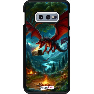 Coque Samsung Galaxy S10e - Dragon Volant Forêt Trésor