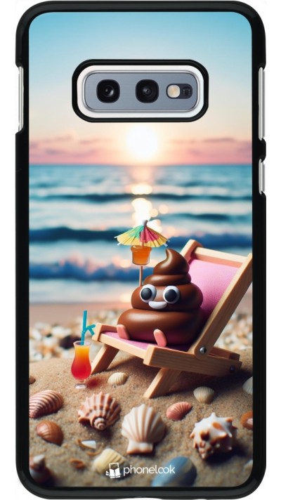 Coque Samsung Galaxy S10e - Emoji caca sur chaise longue