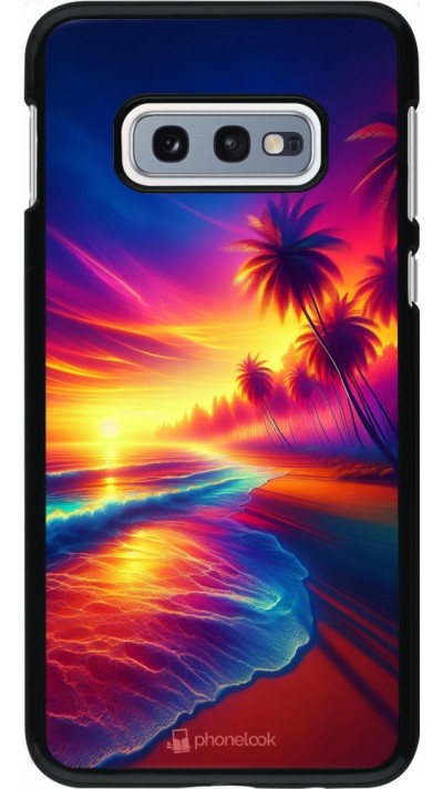 Coque Samsung Galaxy S10e - Plage coucher soleil flashy