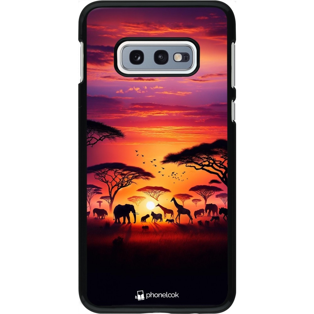 Samsung Galaxy S10e Case Hülle - Safari Sonnenuntergang Wildtiere