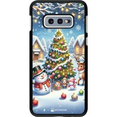 Coque Samsung Galaxy S10e - Noël 2023 bonhomme de neige et sapin