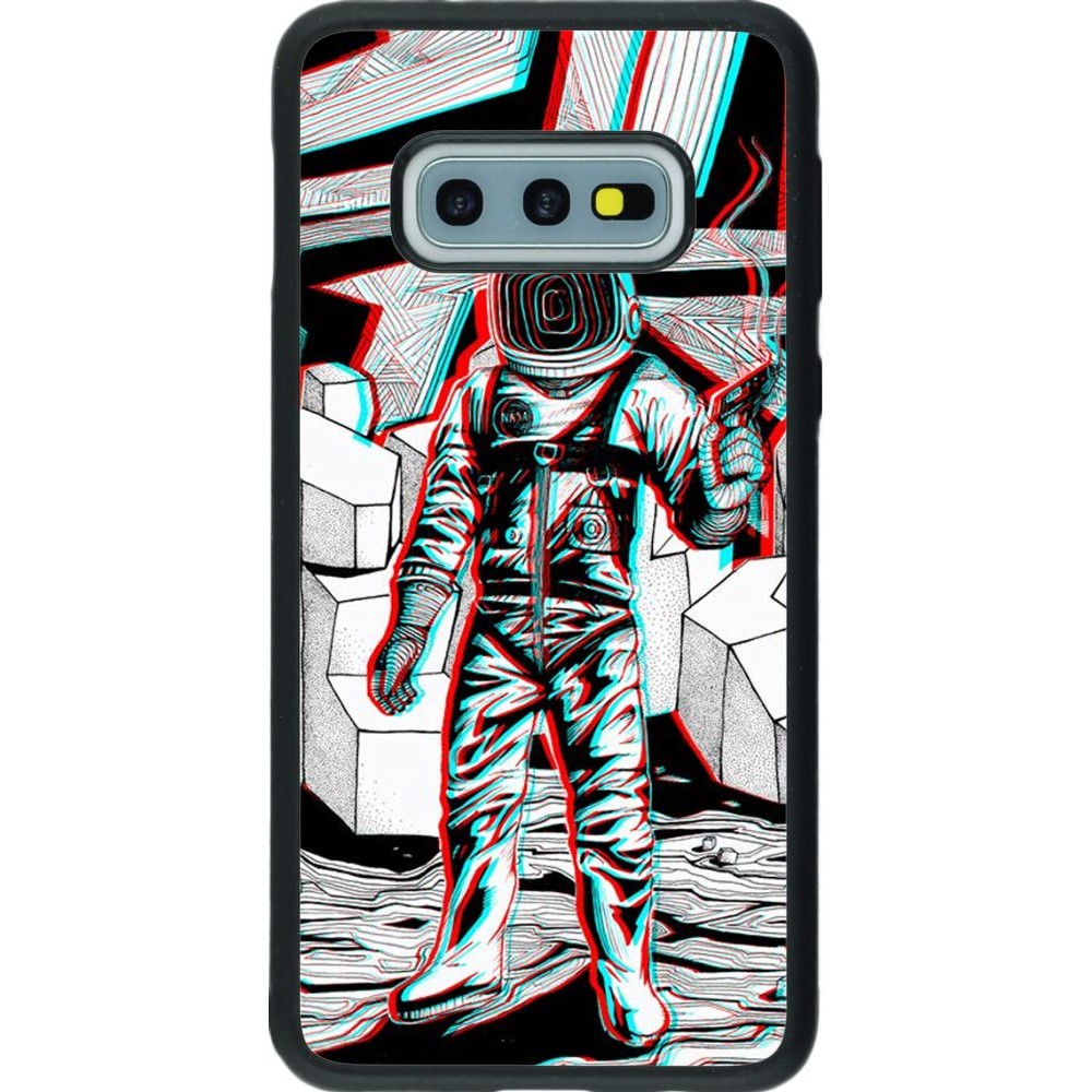 Coque Samsung Galaxy S10e - Silicone rigide noir Anaglyph Astronaut