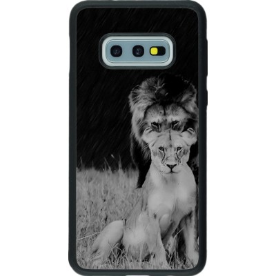 Coque Samsung Galaxy S10e - Silicone rigide noir Angry lions