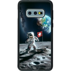 Coque Samsung Galaxy S10e - Silicone rigide noir Astro Suisse sur lune