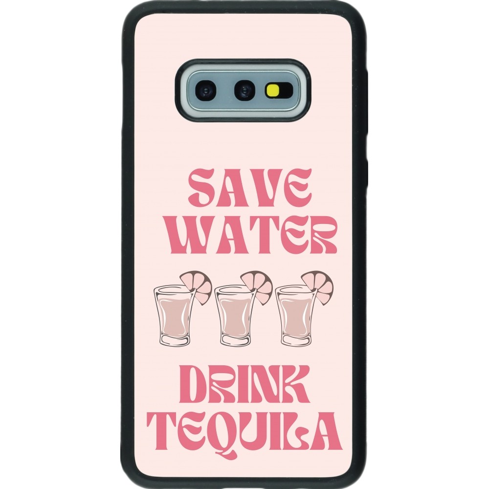 Coque Samsung Galaxy S10e - Silicone rigide noir Cocktail Save Water Drink Tequila