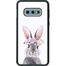 Coque Samsung Galaxy S10e - Silicone rigide noir Easter 2023 flower bunny