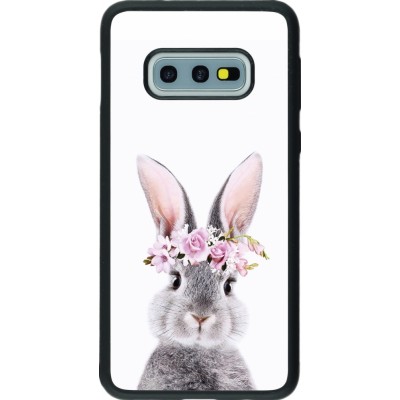 Coque Samsung Galaxy S10e - Silicone rigide noir Easter 2023 flower bunny