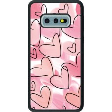 Coque Samsung Galaxy S10e - Silicone rigide noir Easter 2023 pink hearts