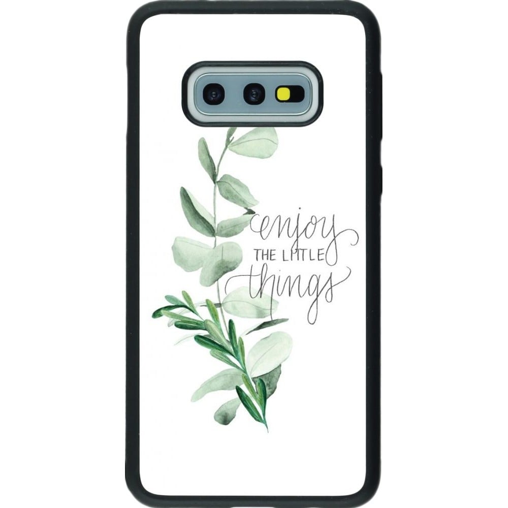 Coque Samsung Galaxy S10e - Silicone rigide noir Enjoy the little things