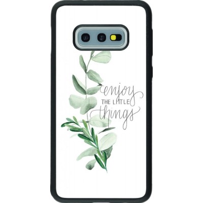 Coque Samsung Galaxy S10e - Silicone rigide noir Enjoy the little things