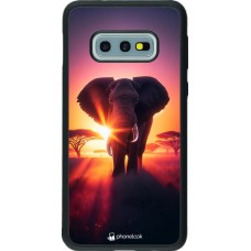 Coque Samsung Galaxy S10e - Silicone rigide noir Elephant Sunrise Beauty