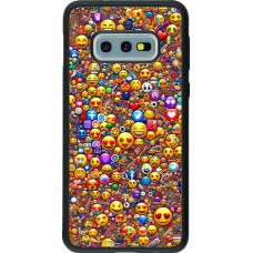 Coque Samsung Galaxy S10e - Silicone rigide noir Emoji mixed