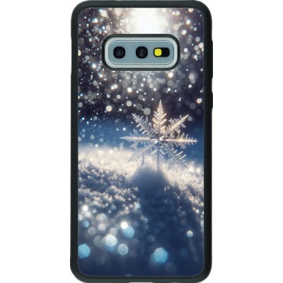 Coque Samsung Galaxy S10e - Silicone rigide noir Flocon Solaire Éclat