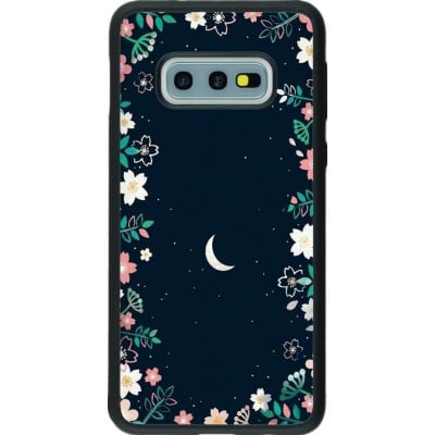 Coque Samsung Galaxy S10e - Silicone rigide noir Flowers space