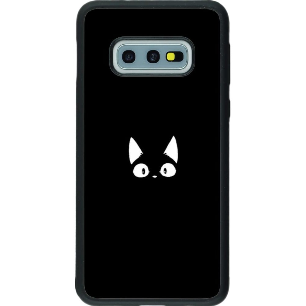 Coque Samsung Galaxy S10e - Silicone rigide noir Funny cat on black