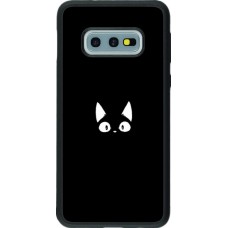 Coque Samsung Galaxy S10e - Silicone rigide noir Funny cat on black