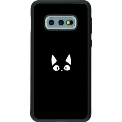 Coque Samsung Galaxy S10e - Silicone rigide noir Funny cat on black