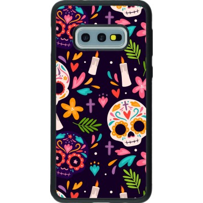 Coque Samsung Galaxy S10e - Silicone rigide noir Halloween 2023 mexican style